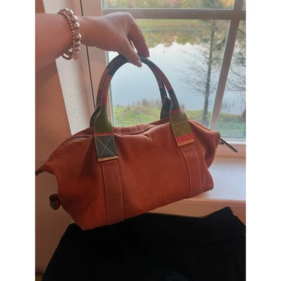 Vintage Dooney & Burke Canvas Satchel Hand Bag - Picture 4 of 13